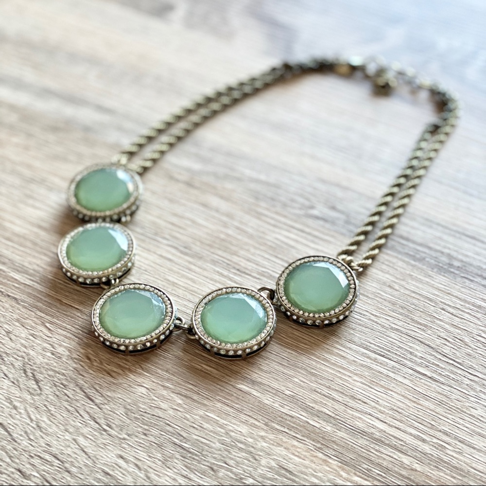 Banana Republic Gem Stone Metal Rope Necklace